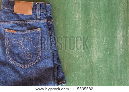 jean and space of chalkboard background to copy or some idea