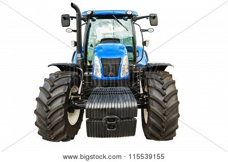 New Agricultural Tractor Isolated On White Background With Clipping Path.