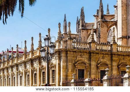 The north wall  of the Seville Cathedral