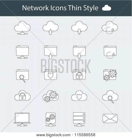 Modern thin line icons set