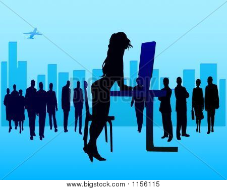 Business People - illustrazione di Silhouette