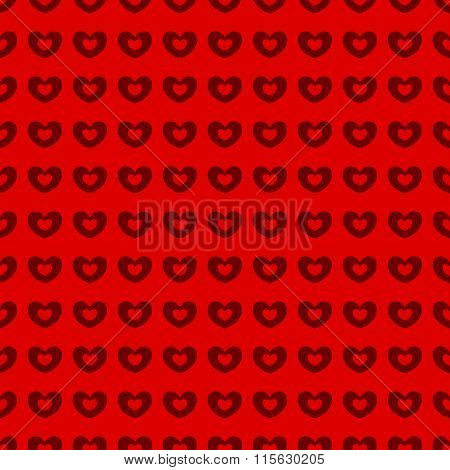 Abstract Seamless Pattern With Red Hearts