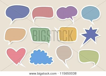 Set of colored speech bubbles
