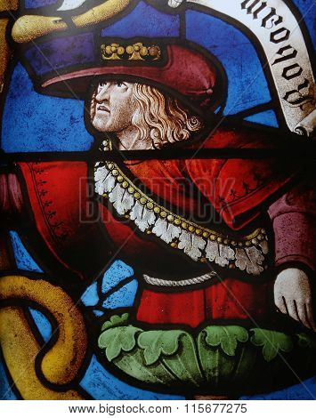 Stained Glass In Cathedral Of Beauvais,  France