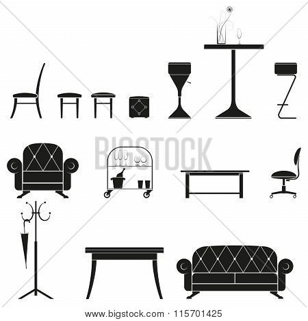 furniture silhouette set