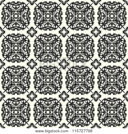 Monochrome Beautiful Seamless Pattern. Vintage Elements