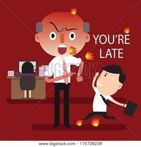 boss angry you're late