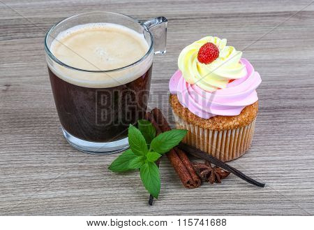 Cupcake With Coffee