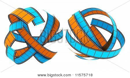 Farvede 3d tom film kugler