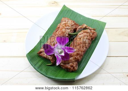 Fermented Fish On Banana Leaf