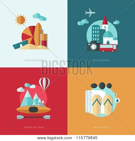 Set of vector flat design concept illustrations