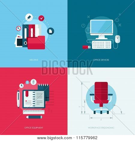 Set of vector flat design concept illustrations