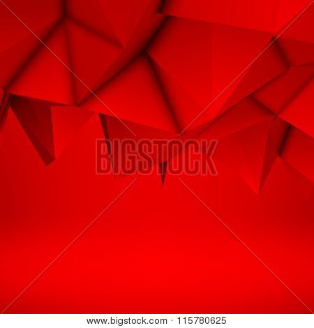 Red Abstract Polygonal Background