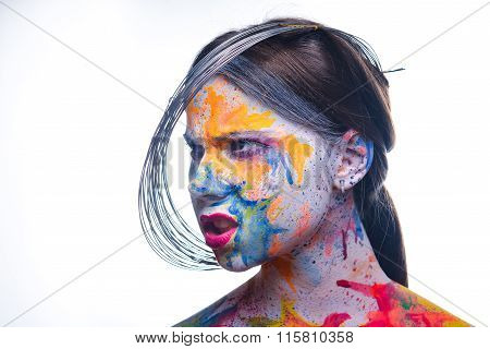 Woman With Painted Face, Body Art