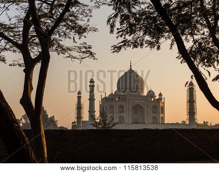 View From Mehtab Bagh To Taj Mahal
