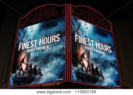 LOS ANGELES - JAN 25:  The Finest Hours Atmosphere at the The Finest Hours World Premiere at the TCL Chinese Theater IMAX on January 25, 2016 in Los Angeles, CA