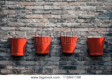 Four Fire Buckets