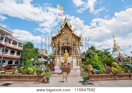 Exterior shot of Wat Buppharam, Chiang Mai, Thailand