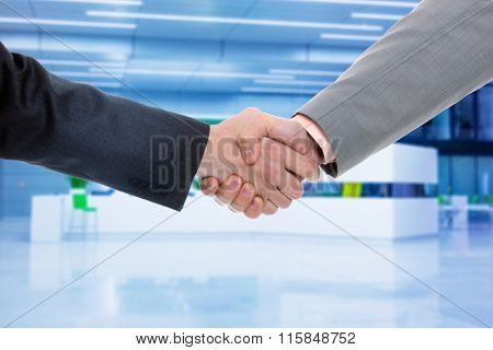 Business men hand shake isolated on white background 