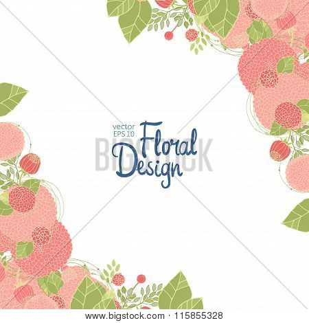 Floral corner and place for text