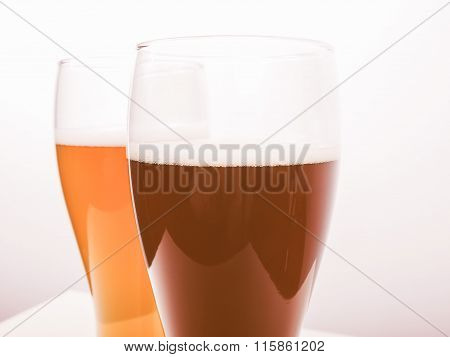 Two Glasses Of German Beer Vintage