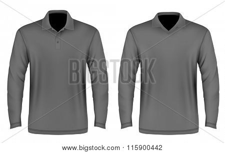 Men's slim-fitting polo shirt. Vector illustration. Fully editable handmade mesh.