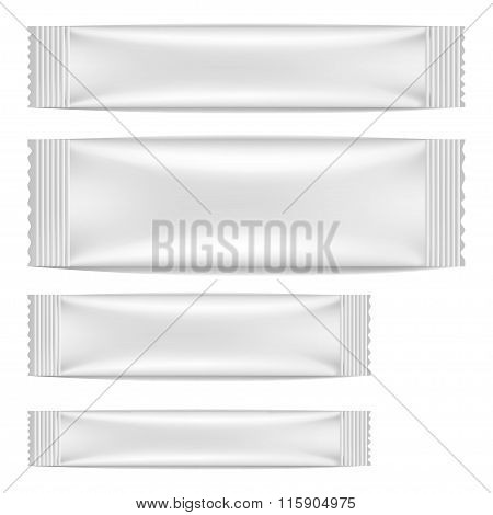 White Blank Foil Packaging Sachet Coffee, Salt, Sugar, Pepper Or Spices Stick Plastic Pack Ready For