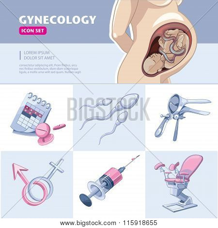 Gynecology Icon Set
