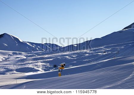 Ski Resort At Early Morning