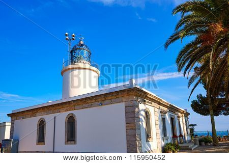 Costa Brava San Sebastian Lighthouse far Girona of Catalonia Spain