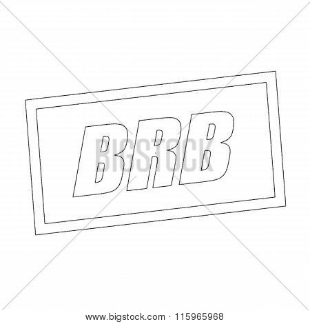 Brb Monochrome Stamp Text On White
