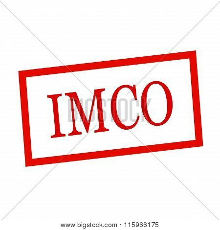 Imco Red Stamp Text On White