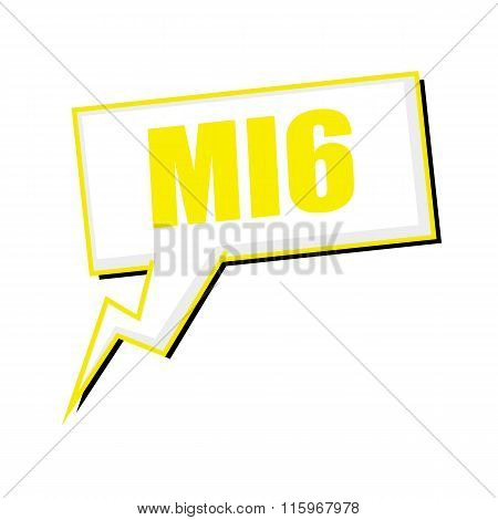 Mi6 Yellow Stamp Text On White Speech Bubbles