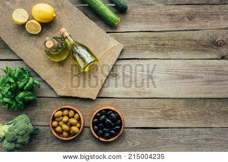 Olive Bottles On Table