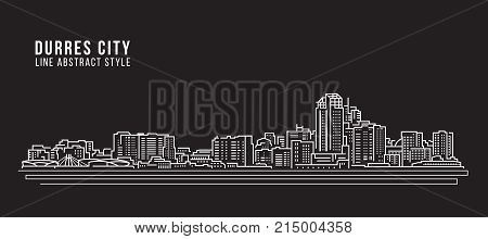 Cityscape Building Line art Vector Illustration design - Durres city