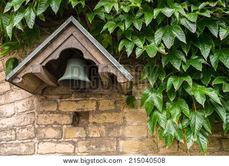 Bell at the hospital of the Holy Ghost or Aalborg Kloster in the old town of Aalborg in Denmark