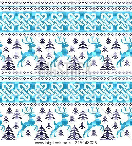 Christmas New Year's Winter Seamless Festive Norwegian Woolen Knitted Pattern