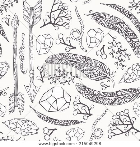 Seamless Pattern In Boho Style
