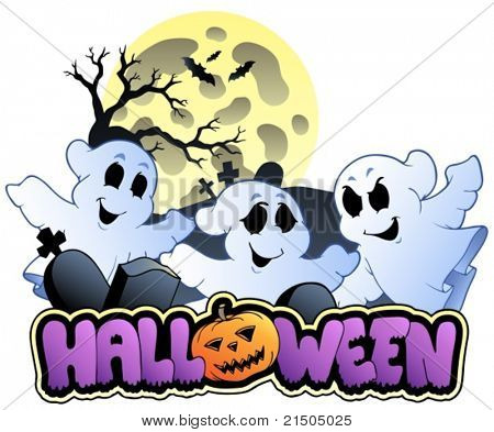 Sinal de Halloween e imagem 1 - ilustração do vetor.