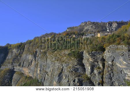 The autumn landscape around the small hill village of Casso in Friuli Venezia Giulia north east Italy.