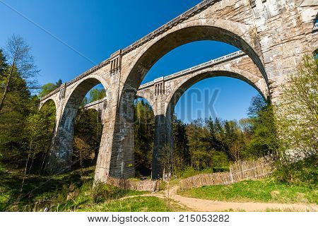 Old Concrete Railway Bridge In Stanczyki, Mazury, Poland