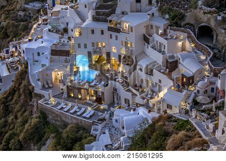 Vier of oia village , santorini greece