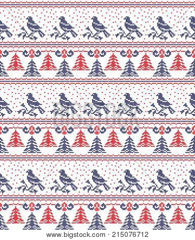 Christmas New Year's Winter Seamless Festive Norwegian Woolen Knitted Pattern