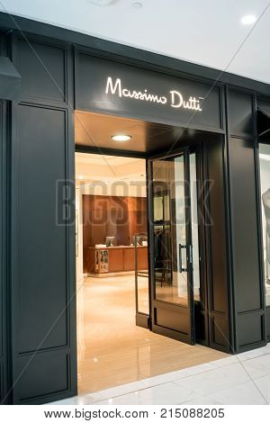 Massimo Dutti Shop At Emquatier, Bangkok, Thailand, Nov 3, 2017