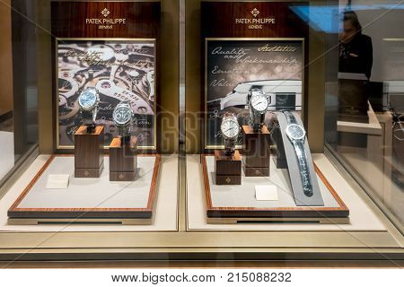 Name: Patek Phillippe Shop At Emquatier, Bangkok, Thailand, Nov 10, 2017 : Fashionable Watch Brand.