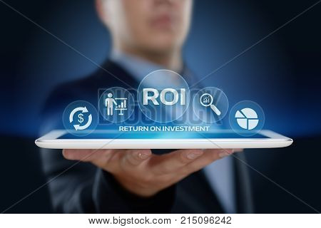 ROI Return on Investment Finance Profit Success Internet Business Technology Concept.