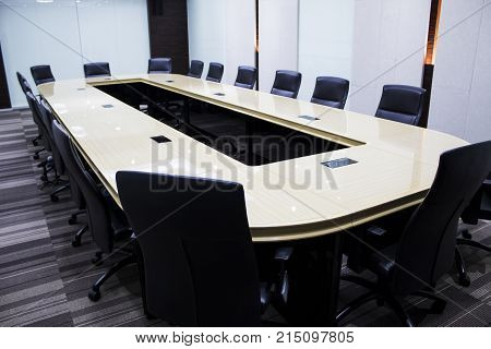 Modern table, chair business meeting conference room
