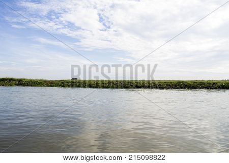 The view to Lake Tempe, across the River Walanea, Indomesia.