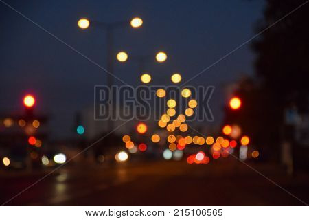 Bokeh Traffic night light abstract background texture