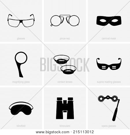 Set of optical and eye care devices